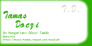 tamas doczi business card