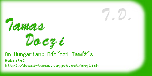 tamas doczi business card